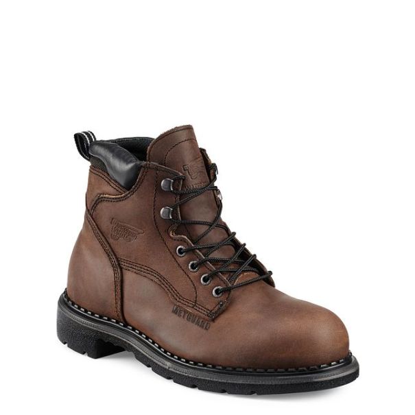 Men Reliable Work Boots Men's 6-Inch Waterproof Safety Toe Metguard Boot Red Wing Shoes
