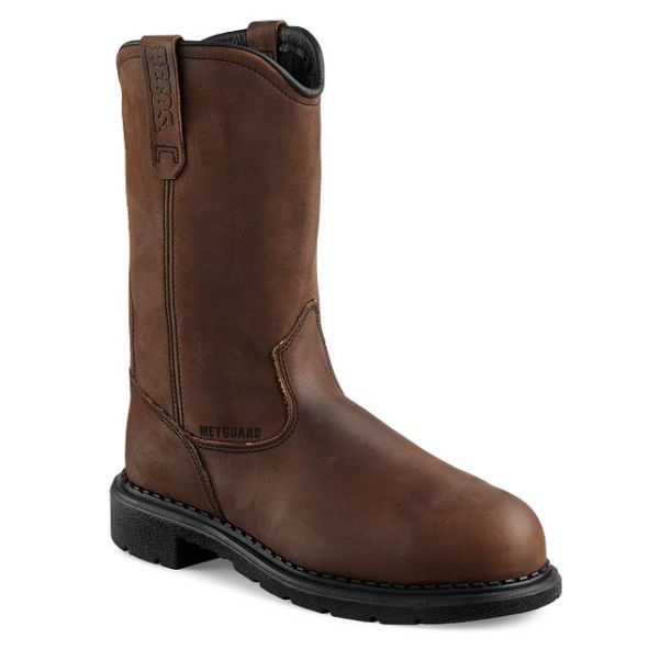 Trendy Red Wing Shoes Men Men's 11-Inch Waterproof Safety Toe Metguard Pull-On Boot Work Boots