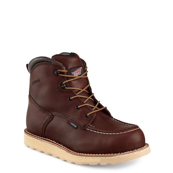 Men's 6-Inch Waterproof Safety Toe Boot Work Boots Clean Men Red Wing Shoes