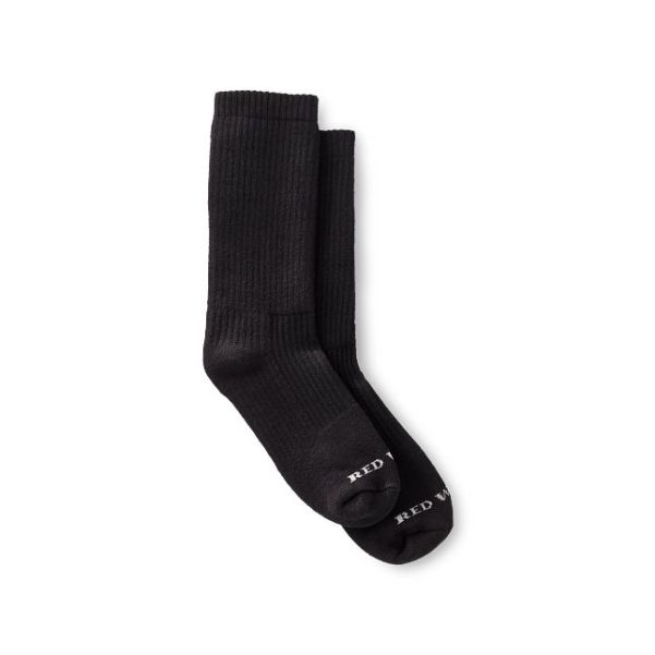 Professional Unisex Cushion Crew Socks In Black Cotton Blend Socks Unisex Red Wing Shoes