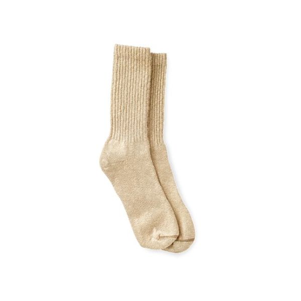 Unisex Cotton Blend Ragg Crew Boot Socks In Over Dyed Cream/Coffee Cotton Blend Socks Modern Red Wing Shoes Unisex