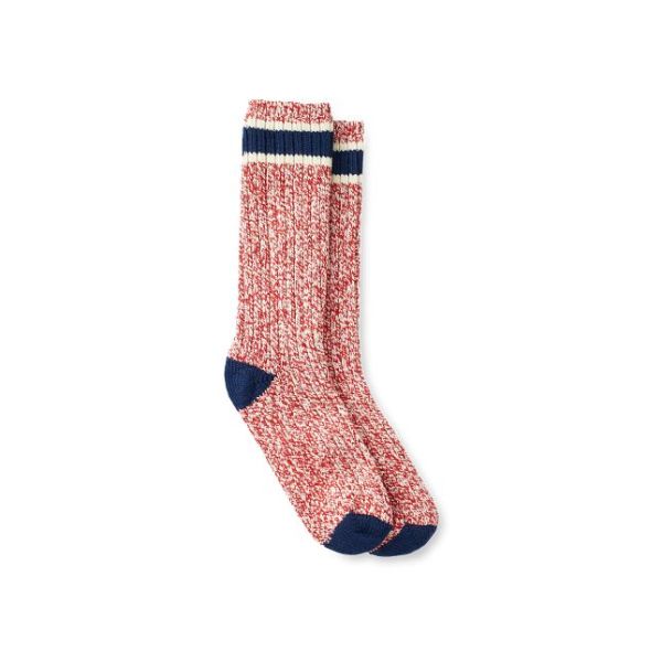 Socks Red Wing Shoes Unisex Wool Blend Ragg Crew Socks In Red/Navy Wool Blend Unisex Advance