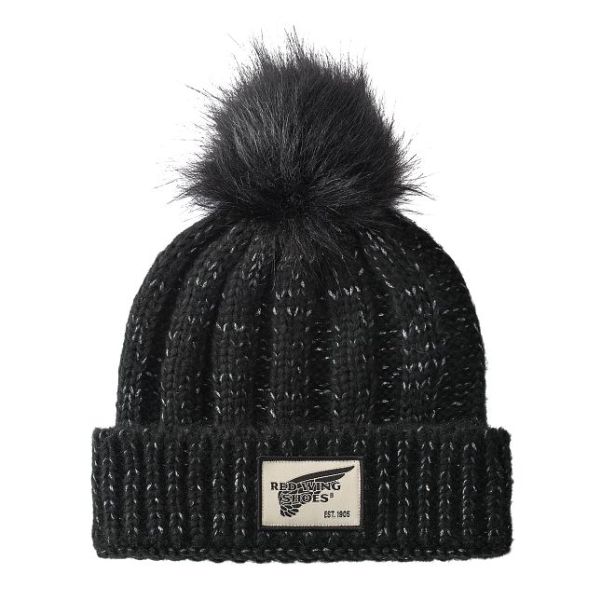 Red Wing Shoes Inviting Hats Women's Knit Pom Beanie Hat In Black Unisex