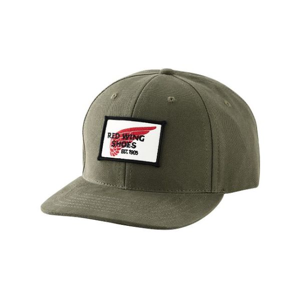 Unisex Unisex Embroidered Logo Ball Cap In Green Red Wing Shoes Top-Notch Hats