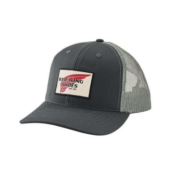 Red Wing Shoes Craft Hats Unisex Embroidered Logo Mesh Ball Cap In Charcoal Gray Unisex