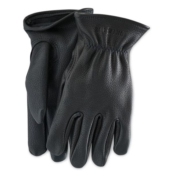 Unisex Men's Glove In Black Buckskin Leather Red Wing Shoes Gloves Bargain