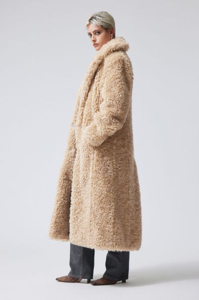 Top Allegra Faux Fur Coat Party Clothing Women Beige