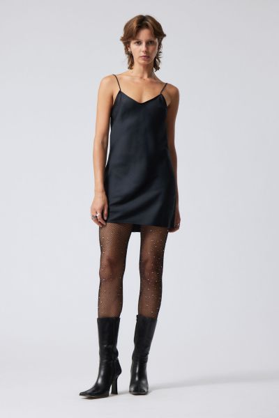 Women Black Party Clothing Yui Mini Slip Dress High-Quality