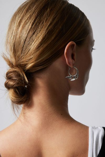 Party Clothing Silver Elsa Hoop Earrings Ergonomic Women