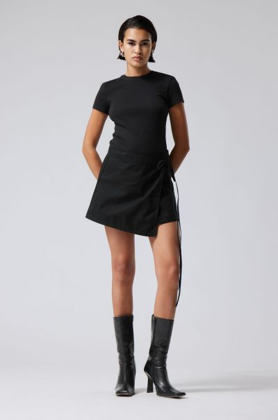 Party Clothing Unleash Black Wrap Mini Skirt Women