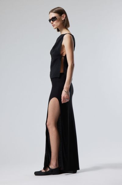 Versatile Party Clothing Joan Slit Skirt Women Black