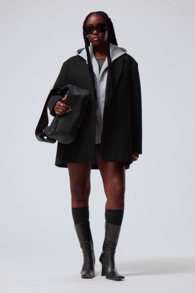 Fast Jackets & Coats Women Carla Oversized Wool Blend Jacket Black