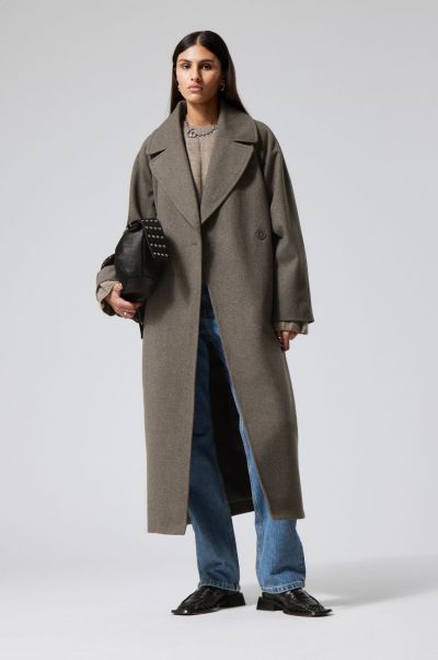 Kia Oversized Wool Blend Coat Women Black Jackets & Coats Contemporary