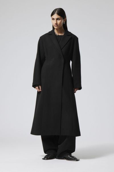 Women Lowest Ever Delia Waisted Wool Blend Coat Jackets & Coats Black