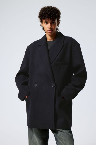 Black Latest Carla Oversized Wool Blend Jacket Jackets & Coats Women