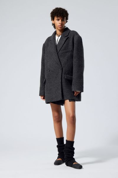Jackets & Coats Precision Carla Oversized Wool Blend Jacket Black Women