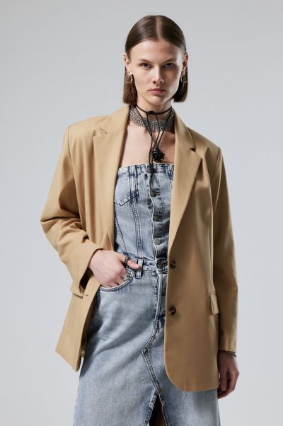 Taupe Women Erin Oversized Blazer Sturdy Jackets & Coats