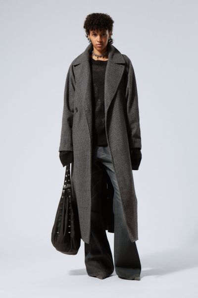 Women Quality Jackets & Coats Kia Wool Oversized Coat Houndstooth