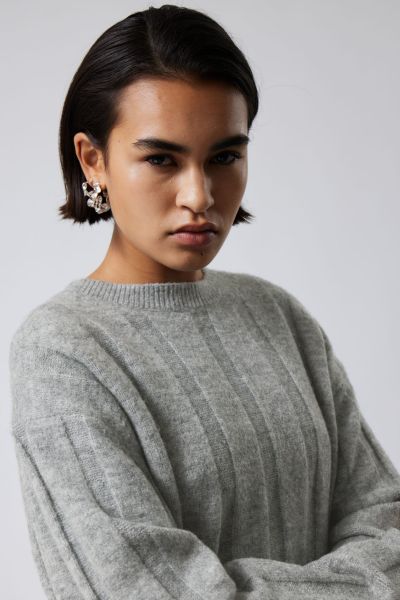 Fiona Rib Sweater Dusty Blue Knitwear Tailored Women