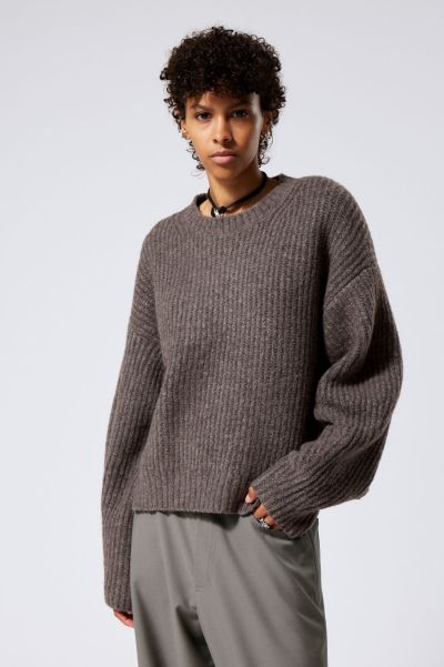 Dark Grey Ivy Knit Sweater Knitwear Women High-Performance