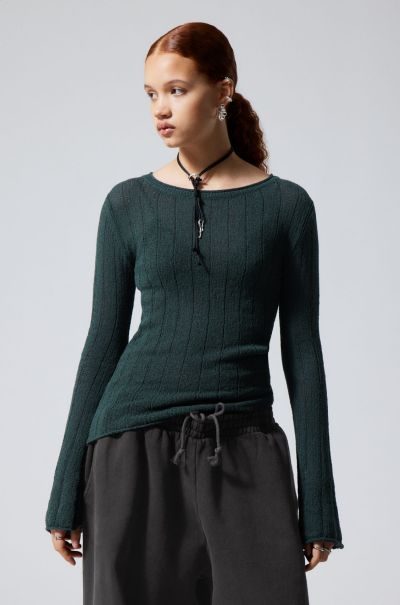 Anessa Sheer Knit Sweater Black Robust Knitwear Women