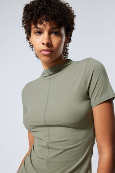 Jen Mockneck Top T-Shirts & Tops Dark Grey Shop Women