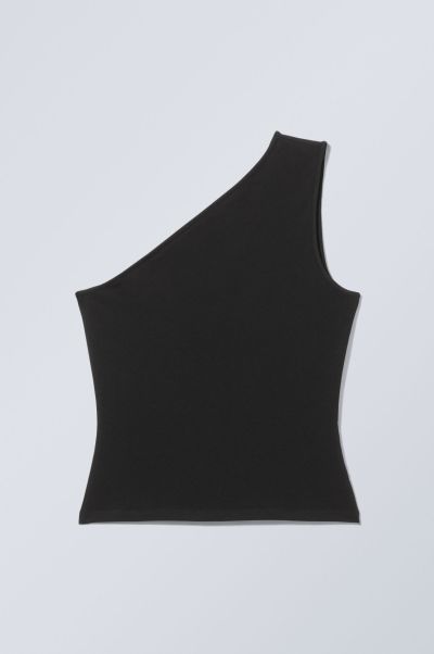 Cindy One Shoulder Tank T-Shirts & Tops Guaranteed Women Black