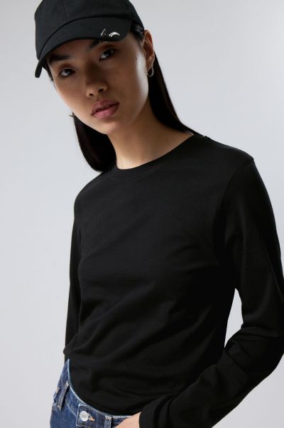Essence Standard Long Sleeve Top T-Shirts & Tops Women Black