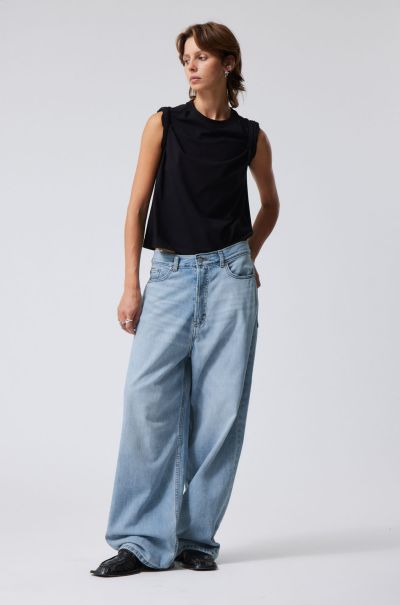 Streamlined Moon Blue Astro Loose Baggy Jeans Women Jeans