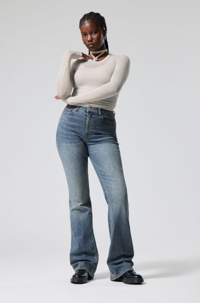 Black Lux Jeans Glow Curve High Flared Jeans Sustainable Women