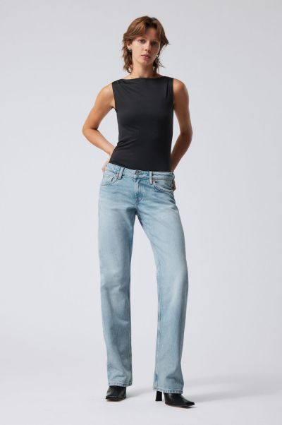Exclusive Jeans Harper Blue Arrow Low Straight Jeans Women