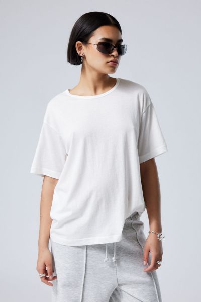 Efficient Boxy Relaxed T-Shirt Basics White Women