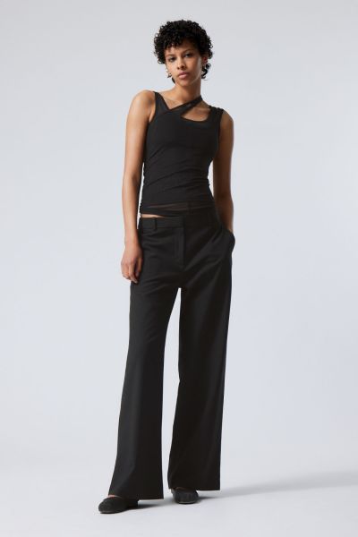 Discount Extravaganza Emily Low Waist Suiting Trousers Women Trousers Black