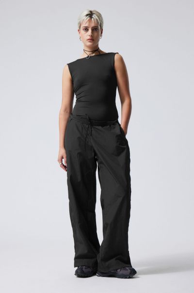 Women Simona Side Zip Track Trousers Black Trousers Introductory Offer