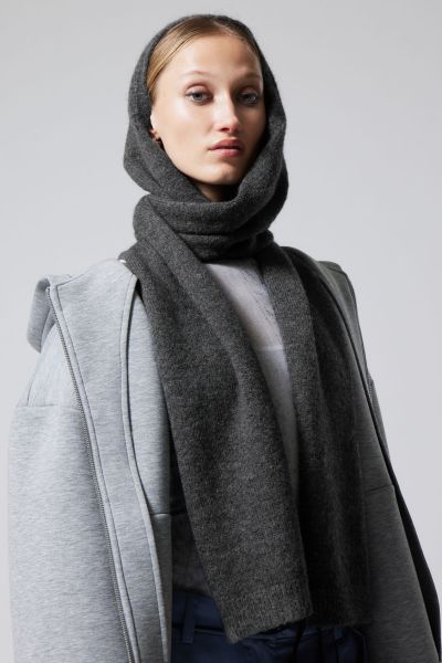 Women Hood Scarf Refresh Winter Accessories Dark Grey