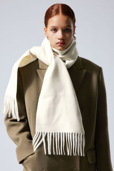 Essential Scarf Reduced To Clear Women Winter Accessories Cream White