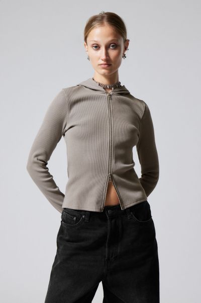 Women Generate Cut Tight Zip Hoodie Black Hoodies & Sweatshirts