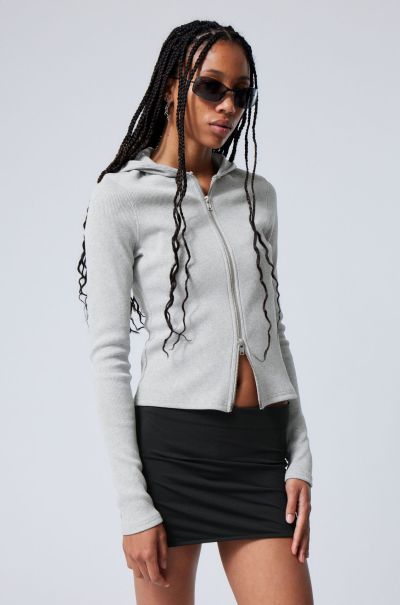 Advanced Women Black Cut Tight Zip Hoodie Hoodies & Sweatshirts