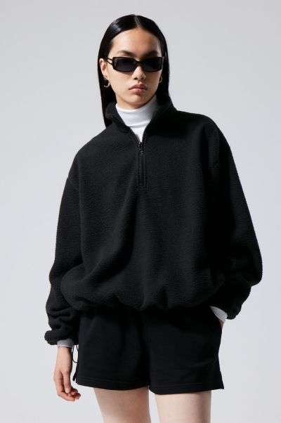 Cora Oversized Fleece Sweatshirt Black Women Hoodies & Sweatshirts Must-Go Prices