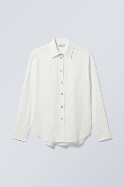 Ecru Cutting-Edge Shirts & Blouses Women Relaxed Linen Mix Shirt