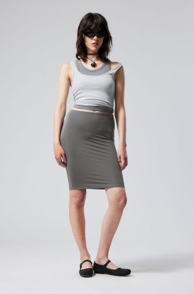 Women Skirts Functional Rachel Tube Midi Skirt Dark Grey