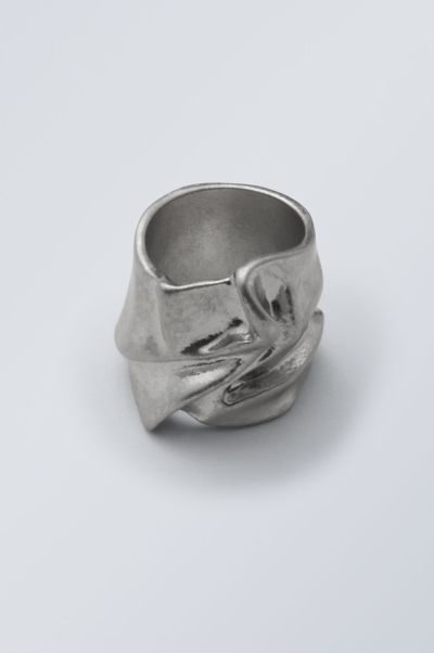 Silver Accessories Women Ivy Crinkled Ring Versatile