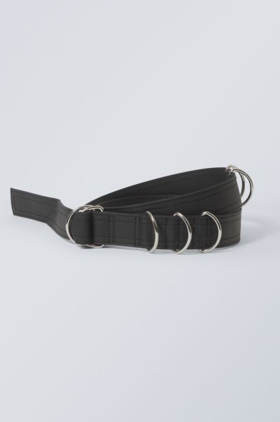 Black Women Top-Notch Accessories D-Ring Belt