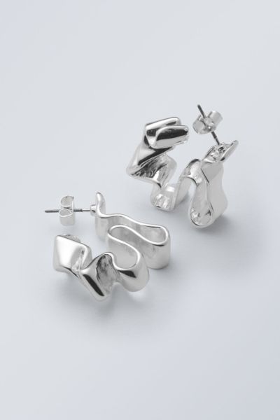 Silver Women Bloom Hoop Earrings Professional Accessories
