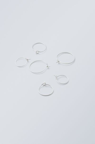 Basic Hoop Pack Silver Accessories Women Innovative