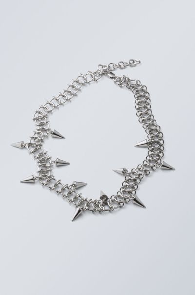 Women Accessories Silver Spike Necklace Made-To-Order