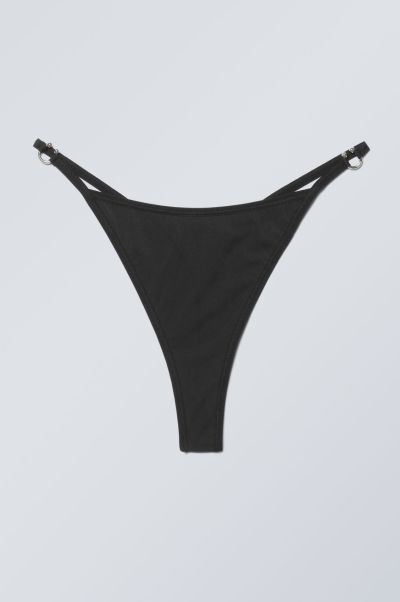 Black Tori Piercing Tanga Thong Women Underwear Tailor-Made
