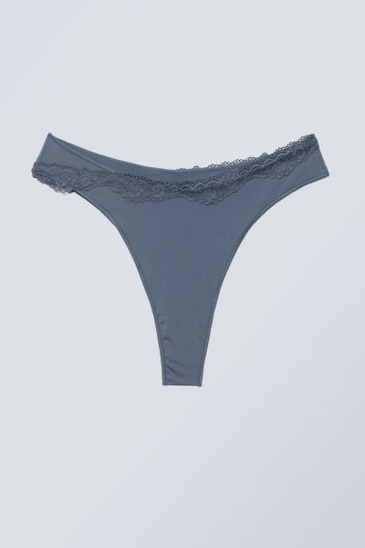 Underwear Cleo Lace Brazilian Briefs Dusty Blue Natural Women