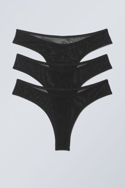 3-Pack Bonnie Mesh Brazilian Briefs Black User-Friendly Women Underwear