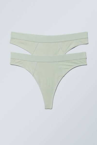 Coupon 2-Pack Ru Cotton Thongs Women Underwear White